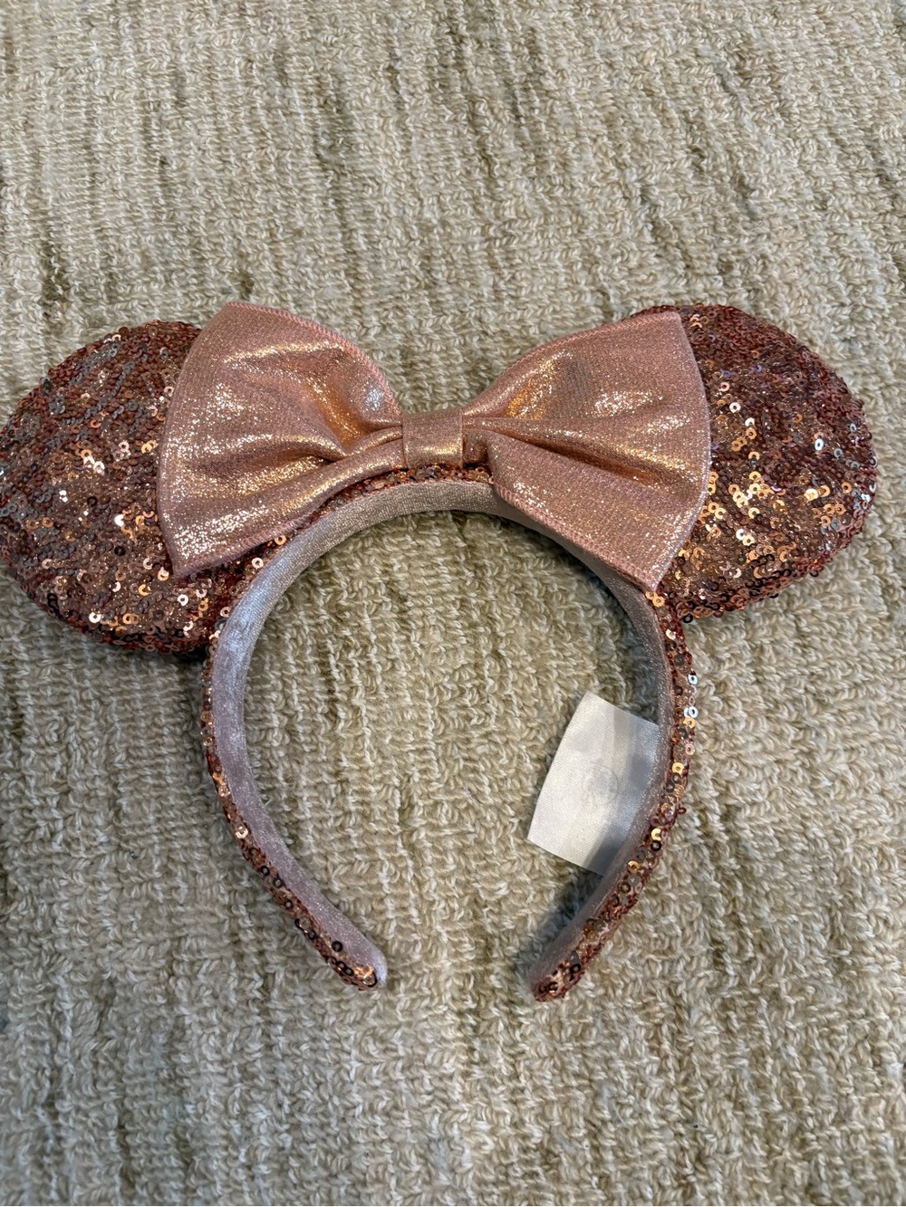 Kids Sequin Mouse Ear Headband with Pink Bow